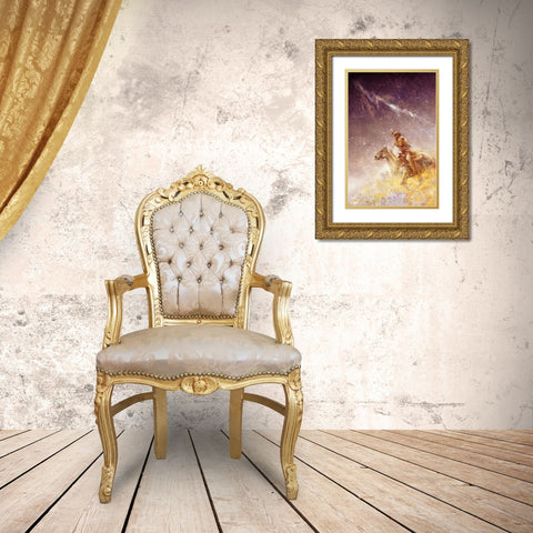 Storm Gold Ornate Wood Framed Art Print with Double Matting by Lund, Denton