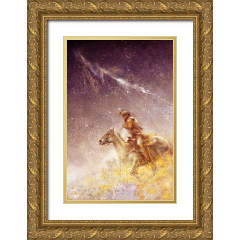 Storm Gold Ornate Wood Framed Art Print with Double Matting by Lund, Denton