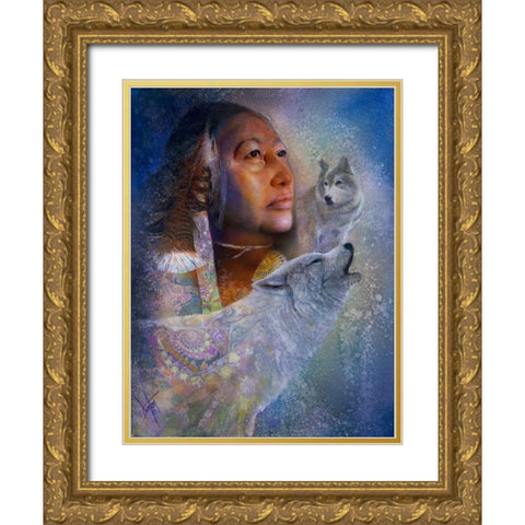 Spirits In The Mist Gold Ornate Wood Framed Art Print with Double Matting by Lund, Denton