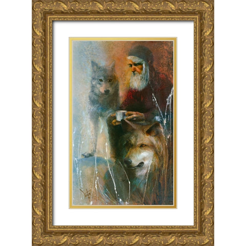 Happy Hour Gold Ornate Wood Framed Art Print with Double Matting by Lund, Denton