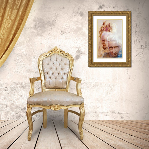 Indian Market Gold Ornate Wood Framed Art Print with Double Matting by Lund, Denton