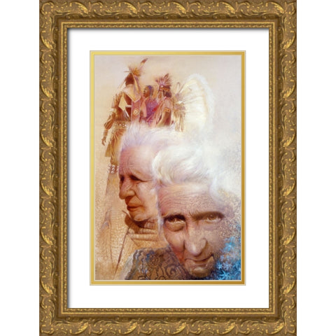 Indian Market Gold Ornate Wood Framed Art Print with Double Matting by Lund, Denton