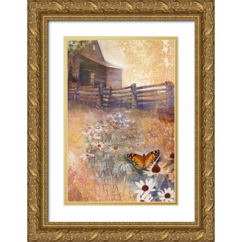 Spring Equinox Gold Ornate Wood Framed Art Print with Double Matting by Lund, Denton
