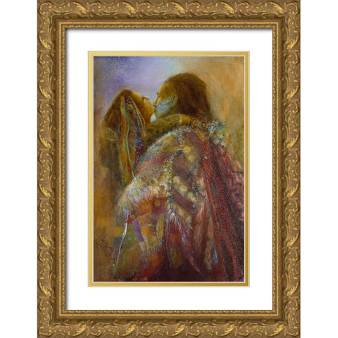 Robe Of Many Colors Gold Ornate Wood Framed Art Print with Double Matting by Lund, Denton