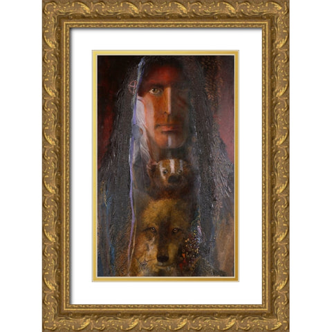 Brotherhood Gold Ornate Wood Framed Art Print with Double Matting by Lund, Denton
