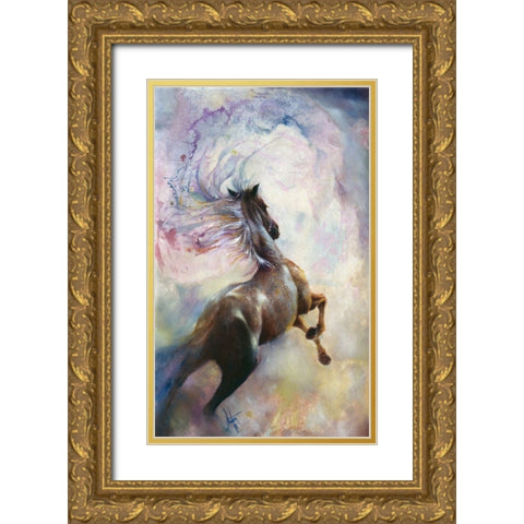Carousel Dancer Gold Ornate Wood Framed Art Print with Double Matting by Lund, Denton