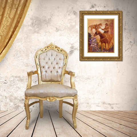 The Country Preacher Gold Ornate Wood Framed Art Print with Double Matting by Lund, Denton