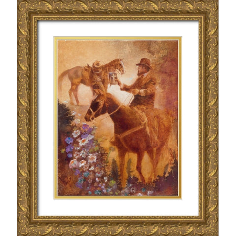 The Country Preacher Gold Ornate Wood Framed Art Print with Double Matting by Lund, Denton