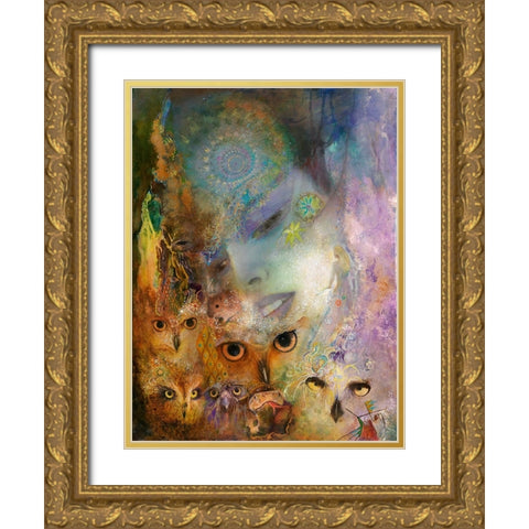 Night Messengers Gold Ornate Wood Framed Art Print with Double Matting by Lund, Denton