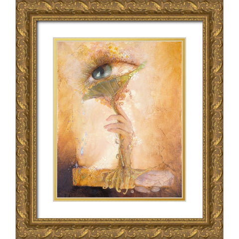 Tears Falling As Rain Gold Ornate Wood Framed Art Print with Double Matting by Lund, Denton