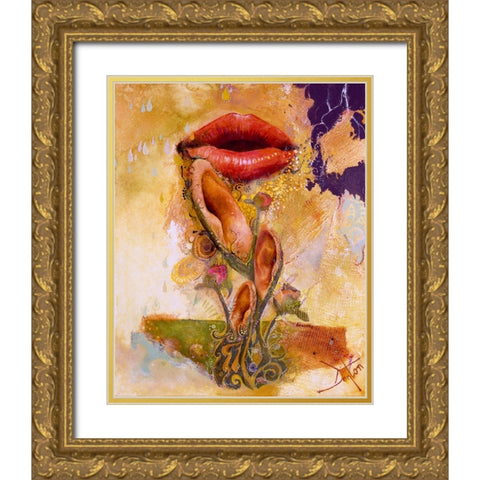 Whispers Gold Ornate Wood Framed Art Print with Double Matting by Lund, Denton