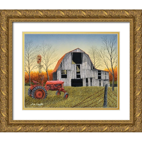 Country Life Gold Ornate Wood Framed Art Print with Double Matting by Engler, Don