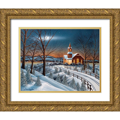 Evening Service Gold Ornate Wood Framed Art Print with Double Matting by Engler, Don