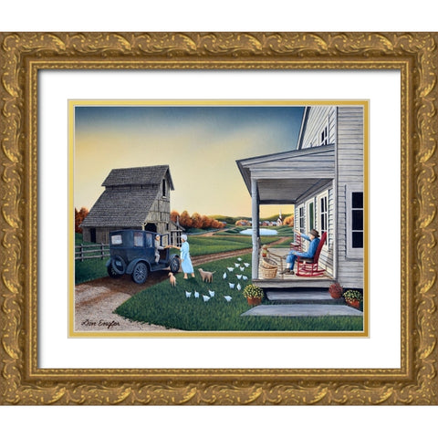 Mail Call Gold Ornate Wood Framed Art Print with Double Matting by Engler, Don