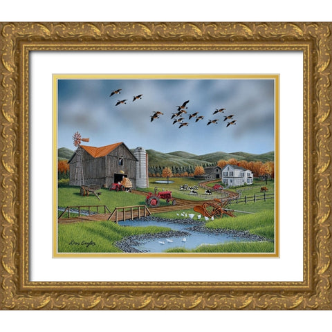 Papaws Place Gold Ornate Wood Framed Art Print with Double Matting by Engler, Don