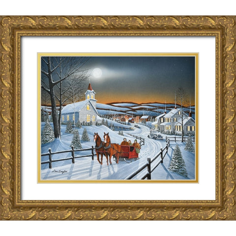 Winter Dreams Gold Ornate Wood Framed Art Print with Double Matting by Engler, Don