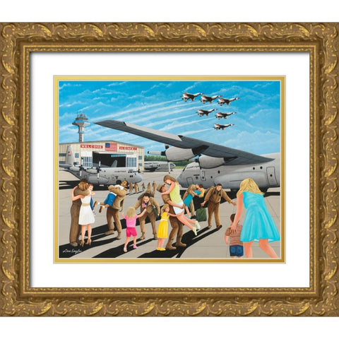 Welcome Home Gold Ornate Wood Framed Art Print with Double Matting by Engler, Don