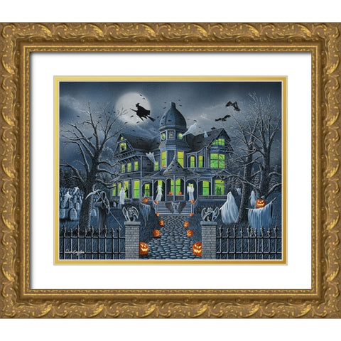 Ghostly Gathering Gold Ornate Wood Framed Art Print with Double Matting by Engler, Don