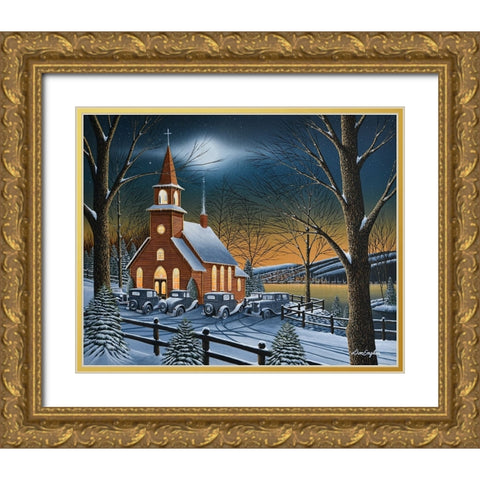 Midnight Clear Gold Ornate Wood Framed Art Print with Double Matting by Engler, Don