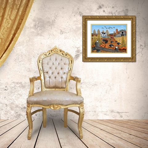 Thanksgiving at Grandmas Gold Ornate Wood Framed Art Print with Double Matting by Engler, Don