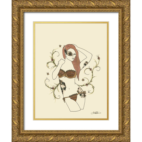 004ca Gold Ornate Wood Framed Art Print with Double Matting by Steel, Emma