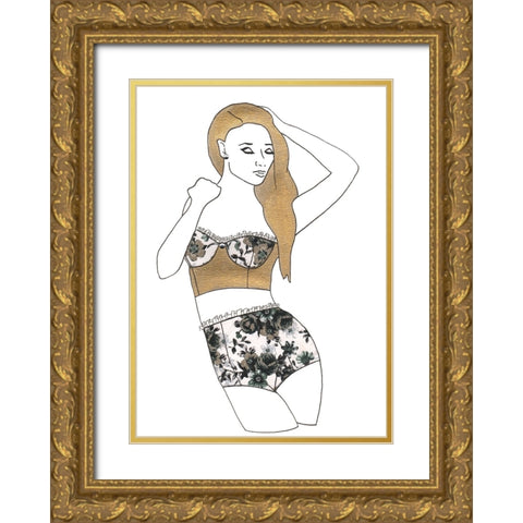 005a Gold Ornate Wood Framed Art Print with Double Matting by Steel, Emma