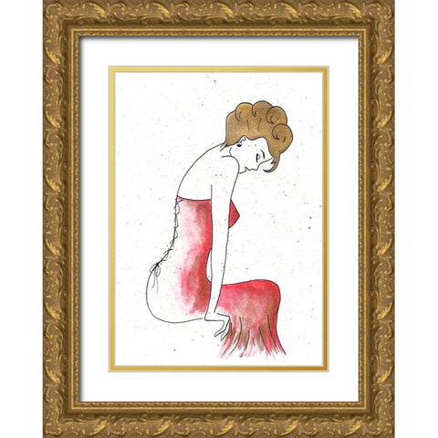 006b Gold Ornate Wood Framed Art Print with Double Matting by Steel, Emma