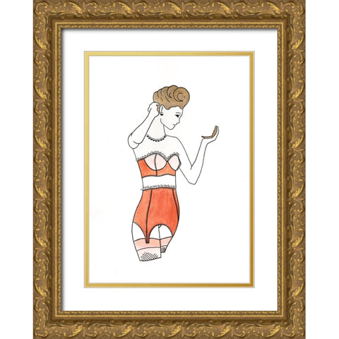 009a Gold Ornate Wood Framed Art Print with Double Matting by Steel, Emma