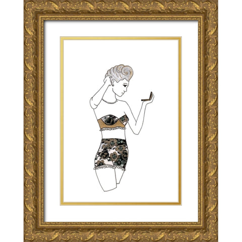 010a Gold Ornate Wood Framed Art Print with Double Matting by Steel, Emma