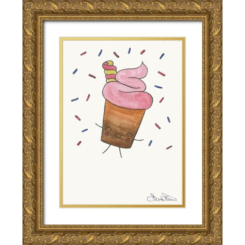 046a Gold Ornate Wood Framed Art Print with Double Matting by Steel, Emma