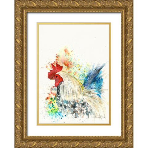 072a Gold Ornate Wood Framed Art Print with Double Matting by Steel, Emma