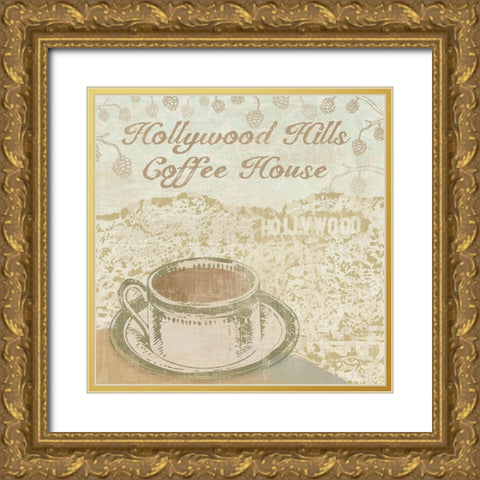 Hollywood Coffee House Gold Ornate Wood Framed Art Print with Double Matting by Clark, Erin