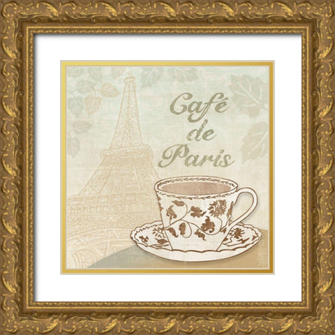 Cafe de Paris Gold Ornate Wood Framed Art Print with Double Matting by Clark, Erin