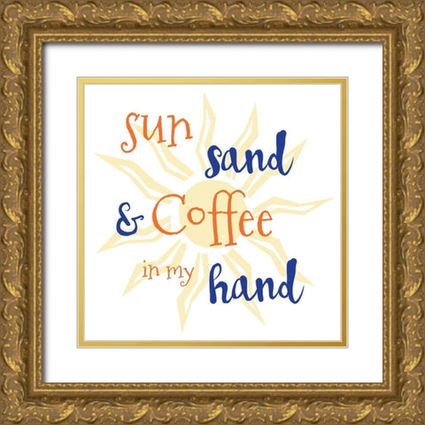 Sun Sand Gold Ornate Wood Framed Art Print with Double Matting by Clark, Erin