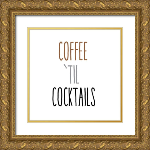 Coffee Gold Ornate Wood Framed Art Print with Double Matting by Clark, Erin