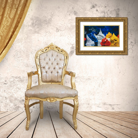Primary Color Gold Ornate Wood Framed Art Print with Double Matting by Chartier, Francois