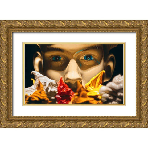 True The Artist Gold Ornate Wood Framed Art Print with Double Matting by Chartier, Francois