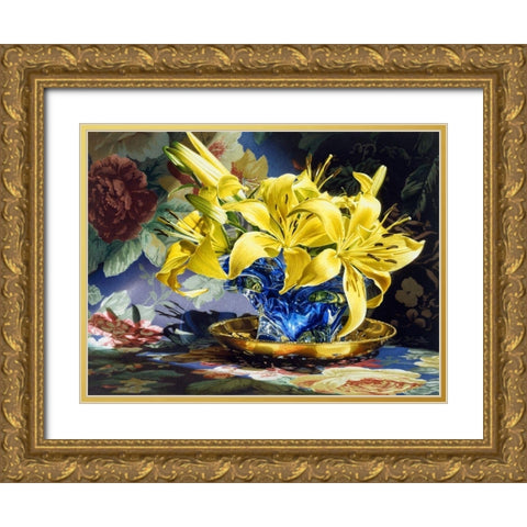 Fire And Ice Gold Ornate Wood Framed Art Print with Double Matting by Chartier, Francois