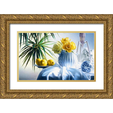 Good Morning Gold Ornate Wood Framed Art Print with Double Matting by Chartier, Francois