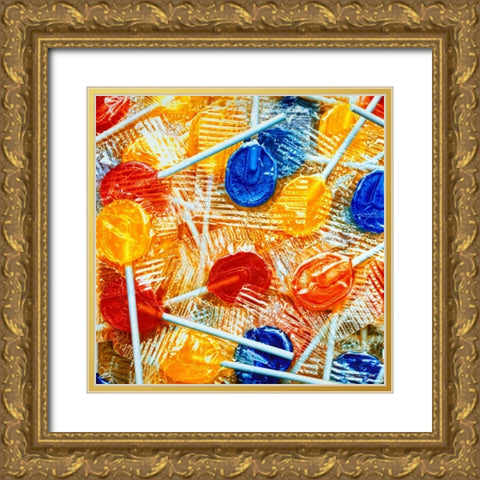 Lollipops Gold Ornate Wood Framed Art Print with Double Matting by Chartier, Francois