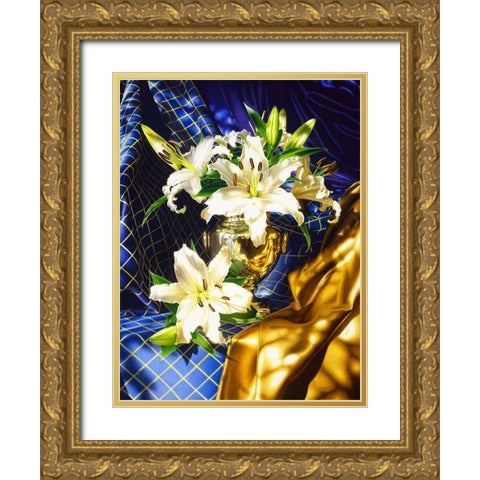 Rosegarden Gold Ornate Wood Framed Art Print with Double Matting by Chartier, Francois