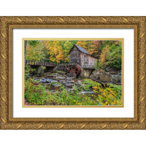 Grist Mill Fall 2013 1 Gold Ornate Wood Framed Art Print with Double Matting by Galloimages Online