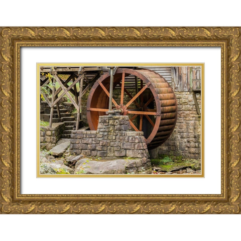 Grist Mill Fall 2013 3 Gold Ornate Wood Framed Art Print with Double Matting by Galloimages Online