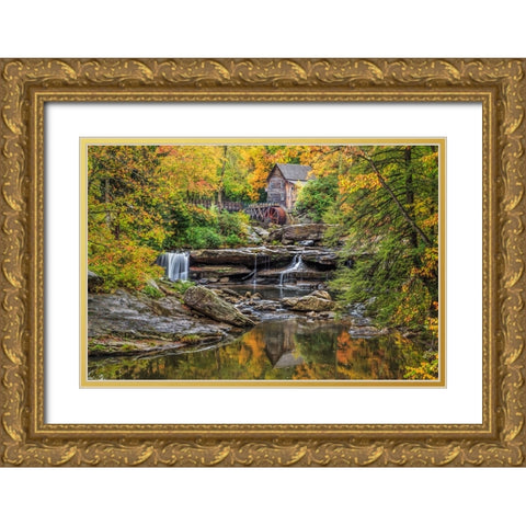 Grist Mill Fall 2013 5 Gold Ornate Wood Framed Art Print with Double Matting by Galloimages Online