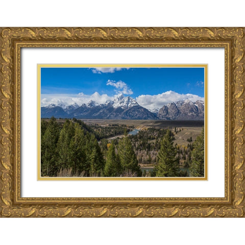 Snake River Overlook Gold Ornate Wood Framed Art Print with Double Matting by Galloimages Online