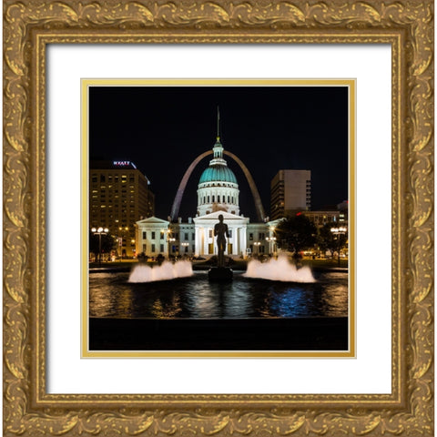 St. Louis Keiner Plaza 2 Gold Ornate Wood Framed Art Print with Double Matting by Galloimages Online