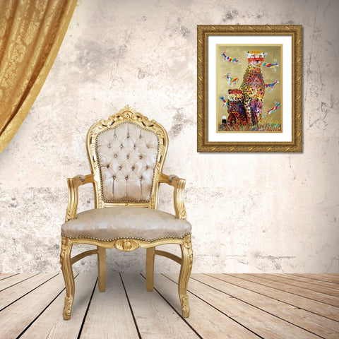 African Watch Gold Ornate Wood Framed Art Print with Double Matting by Stevenson, Graeme
