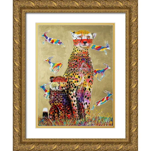 African Watch Gold Ornate Wood Framed Art Print with Double Matting by Stevenson, Graeme
