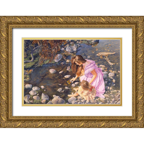 Age Of Innocence Gold Ornate Wood Framed Art Print with Double Matting by Stevenson, Graeme