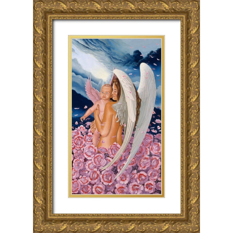 Angel Days Gold Ornate Wood Framed Art Print with Double Matting by Stevenson, Graeme